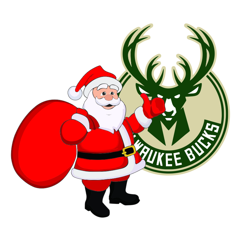 Milwaukee Bucks Santa Claus Logo iron on paper